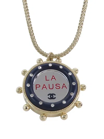 Pre-owned Chanel La Pausa Cc Necklace In Gold