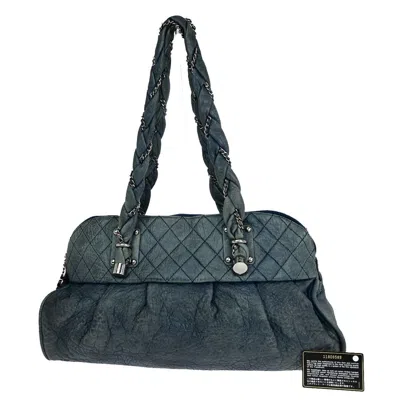 Pre-owned Chanel Lady Braid Navy Leather Shoulder Bag ()