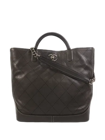Pre-owned Chanel Lady Coco Cc Turn-lock Tote Bag In Gray