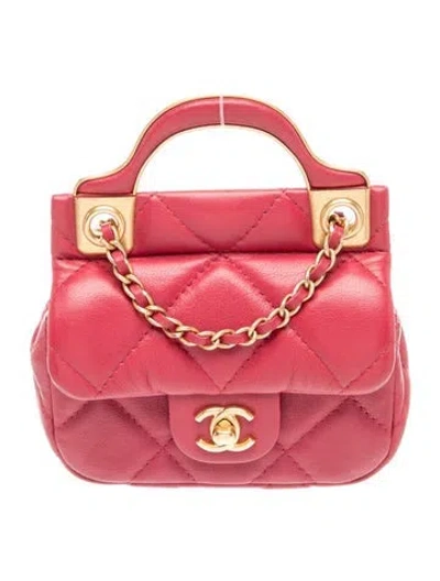 Pre-owned Chanel Lady Handle Card Holder In Pink