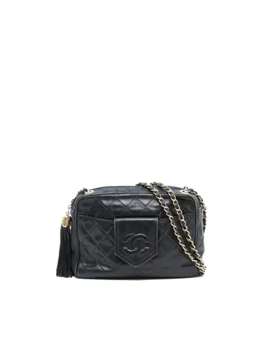 Chanel Lambskin Cc Camera Bag In Black