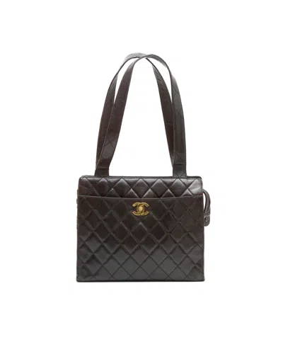 Pre-owned Chanel Lambskin Cc Shoulder Bag In Brown