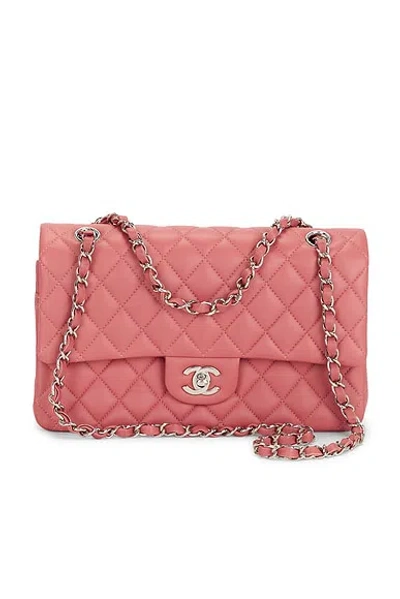 Pre-owned Chanel Lambskin Classic Double Flap Bag In Pink