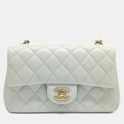 Pre-owned Chanel Lambskin Classic New Mini Crossbody Bag A69900 In Gray