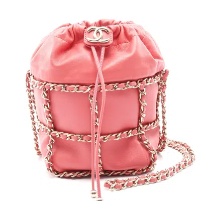 Pre-owned Chanel Lambskin Coco Mark Shoulder Bag Pink