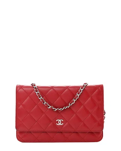 Pre-owned Chanel Lambskin Leather Wallet On Chain (authentic Pre-loved)