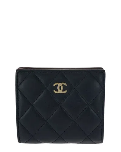 Pre-owned Chanel Lambskin Matelassé Compact Wallet (authentic Pre-loved)