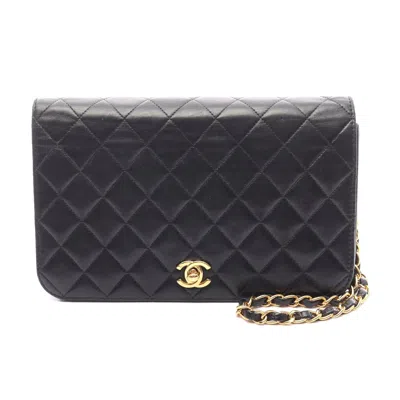 Pre-owned Chanel Lambskin Matelasse Shoulder Bag Black