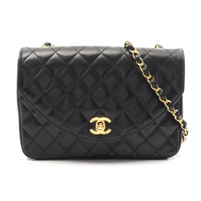 Pre-owned Chanel Lambskin Matelasse Shoulder Bag Black