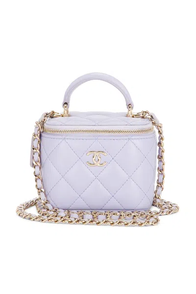 Pre-owned Chanel Lambskin Mini Classic Vanity Case In Lavender