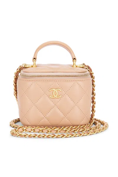 Pre-owned Chanel Lambskin Mini Classic Vanity Case In Pink