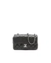 Chanel Lambskin Quilted Classic Mini Rectangular Single Flap Bag In Black