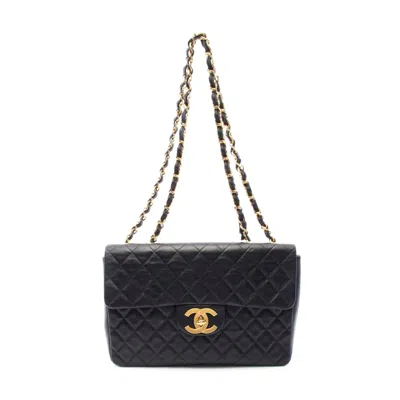 Pre-owned Chanel Lambskin Shoulder Bag Black