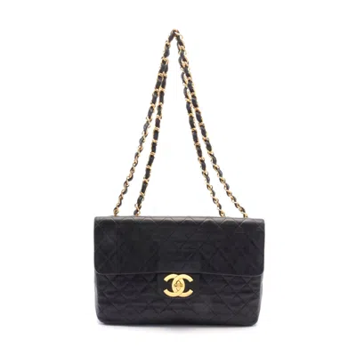 Pre-owned Chanel Lambskin Shoulder Bag Black