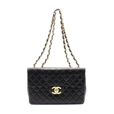 Pre-owned Chanel Lambskin Shoulder Bag Black