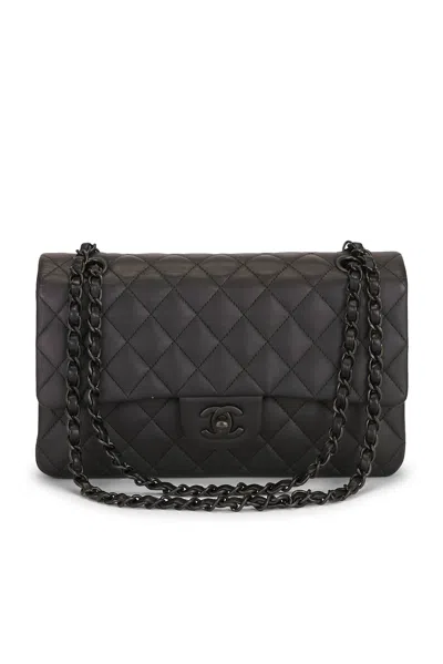 Pre-owned Chanel Lambskin So Black Classic Double Flap Bag