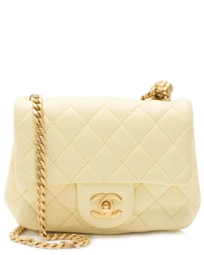 Pre-owned Chanel Lambskin Sweet Camellia Square Mini Flap Bag (authentic Pre-loved)