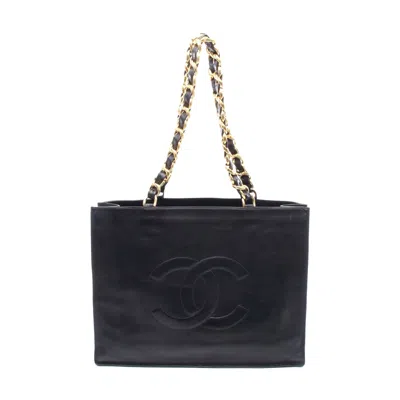Pre-owned Chanel Lambskin Tote Bag Black