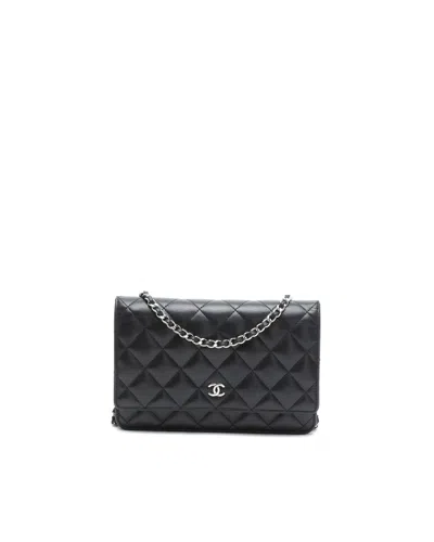Chanel Lambskin Wallet On Chain Bag In Black