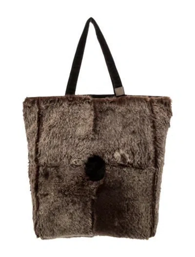 Pre-owned Chanel Lapin Fur Tote In Multi
