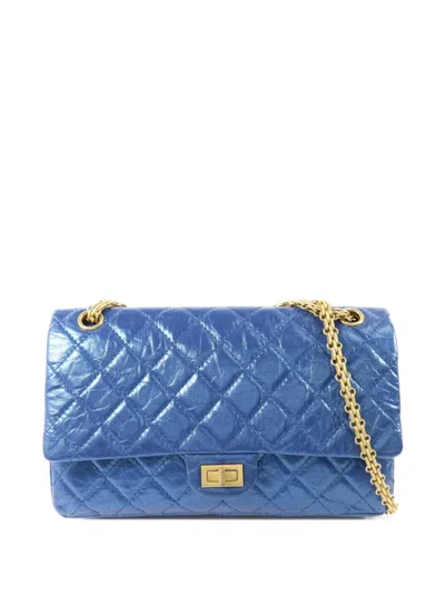 Pre-owned Chanel Large 2.55 Reissue Shoulder Bag In Blue
