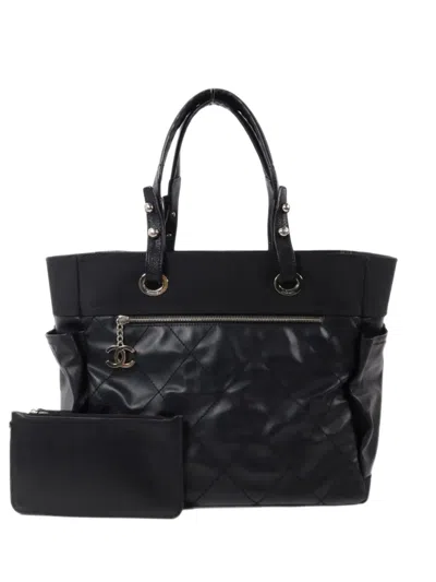 Pre-owned Chanel Large Biarritz Tote Bag In Black