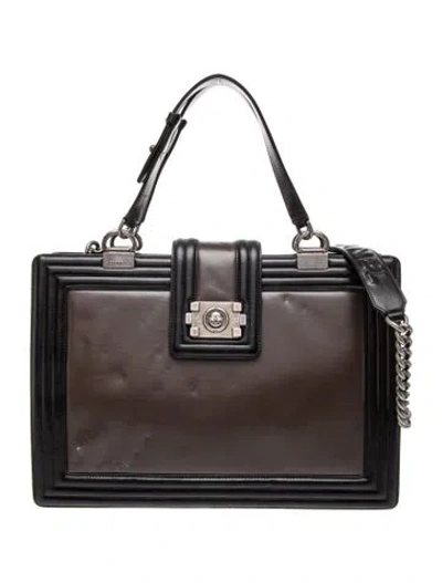 Pre-owned Chanel Large Boy Jetsetter Tote In Brown