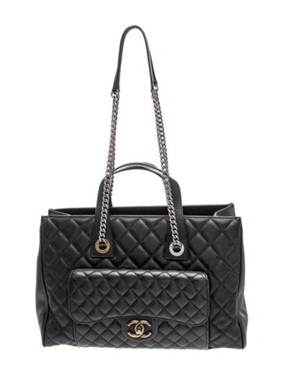 Pre-owned Chanel Large Casual Pocket Tote In Black