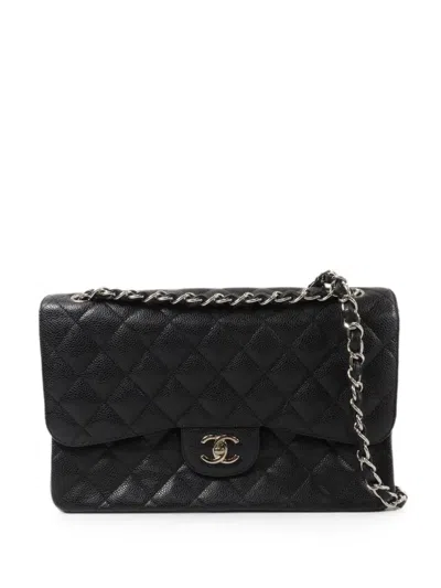 Pre-owned Chanel Large Cc Classic Chain Shoulder Bag In Black