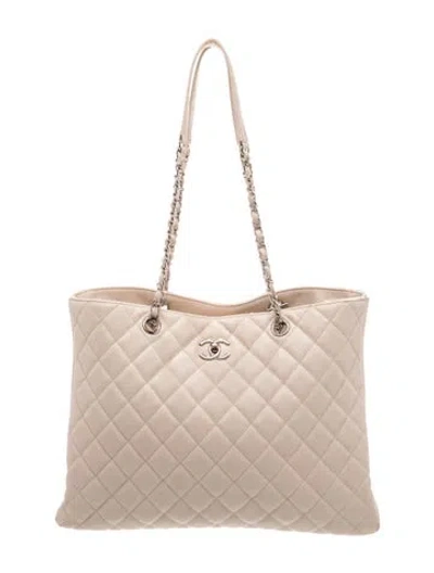 Pre-owned Chanel Large Cc Shopping Tote In Neutral