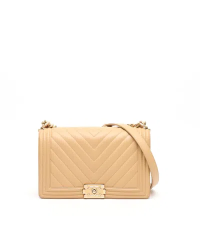 Pre-owned Chanel Large Chevron Boy Bag