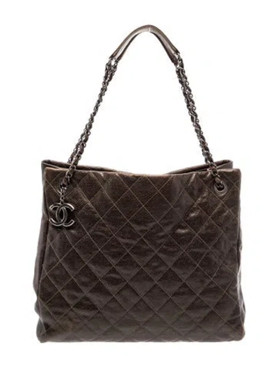 Pre-owned Chanel Large Chic Caviar Shopping Tote In Brown