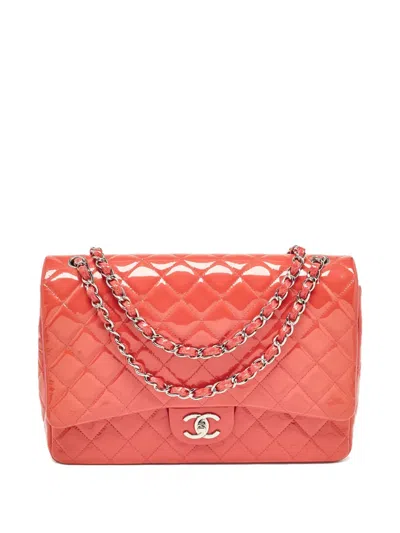 Pre-owned Chanel Large Classic Double Flap Shoulder Bag In Pink