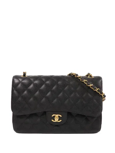 Pre-owned Chanel Large Classic Turn-lock Shoulder Bag In Black