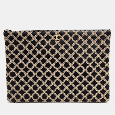 Pre-owned Chanel Large Clutch In Beige