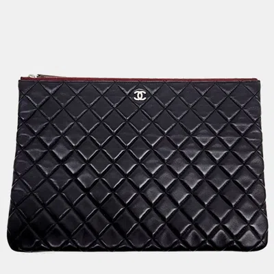 Pre-owned Chanel Large Clutch In Black
