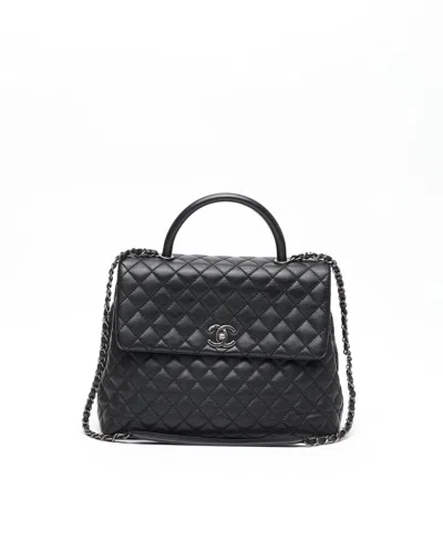 Pre-owned Chanel Large Coco Caviar Top Handle Bag