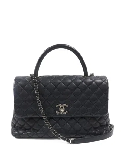 Pre-owned Chanel Large Coco Handle Tote Bag In Black
