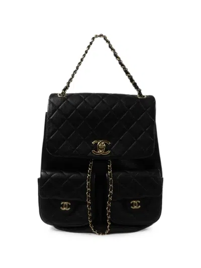 Pre-owned Chanel Large Duma Backpack In Black