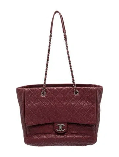 Pre-owned Chanel Large Duo Color Tote In Red