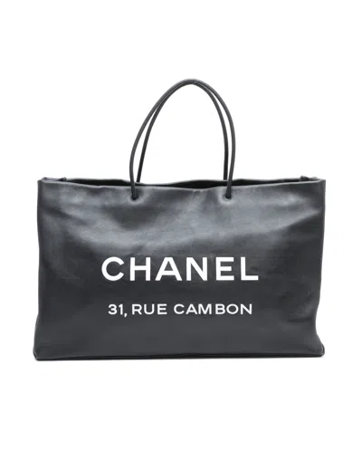 Pre-owned Chanel Large Essential 31 Rue Cambon Tote Bag In Black