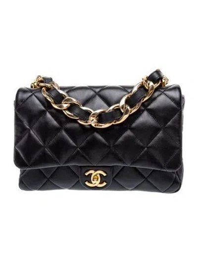 Pre-owned Chanel Large Funky Town Flap Bag In Black