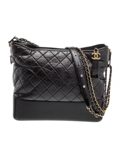 Pre-owned Chanel Large Gabrielle Hobo In Black