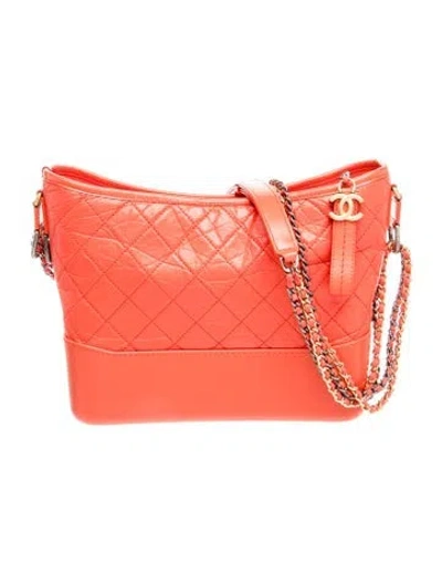 Pre-owned Chanel Large Gabrielle Hobo In Orange