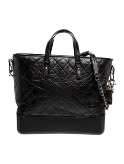 Pre-owned Chanel Large Gabrielle Shopping Tote In Black