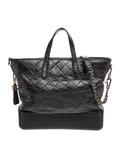 Pre-owned Chanel Large Gabrielle Shopping Tote In Black