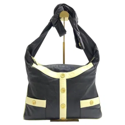 Pre-owned Chanel Large Girl Jacket Bag Black And Beige Lambskin Leather Shoulder Bag 2015