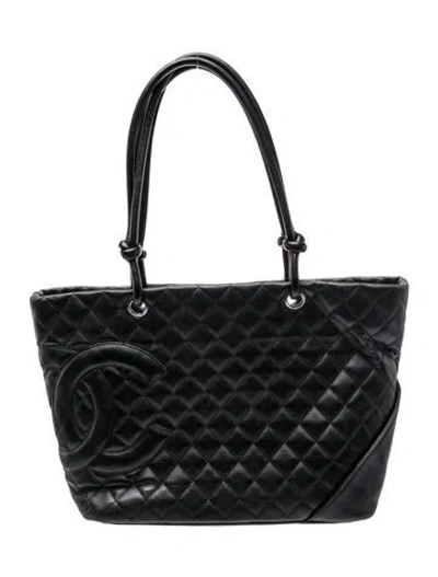 Pre-owned Chanel Large Ligne Cambon Tote In Black