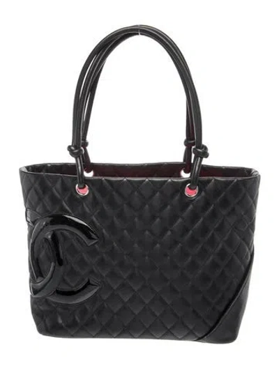 Pre-owned Chanel Large Ligne Cambon Tote In Black