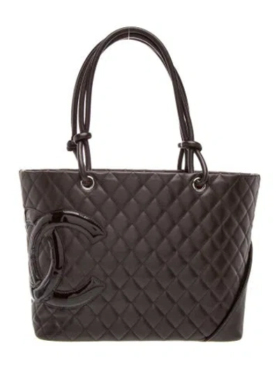 Pre-owned Chanel Large Ligne Cambon Tote In Brown